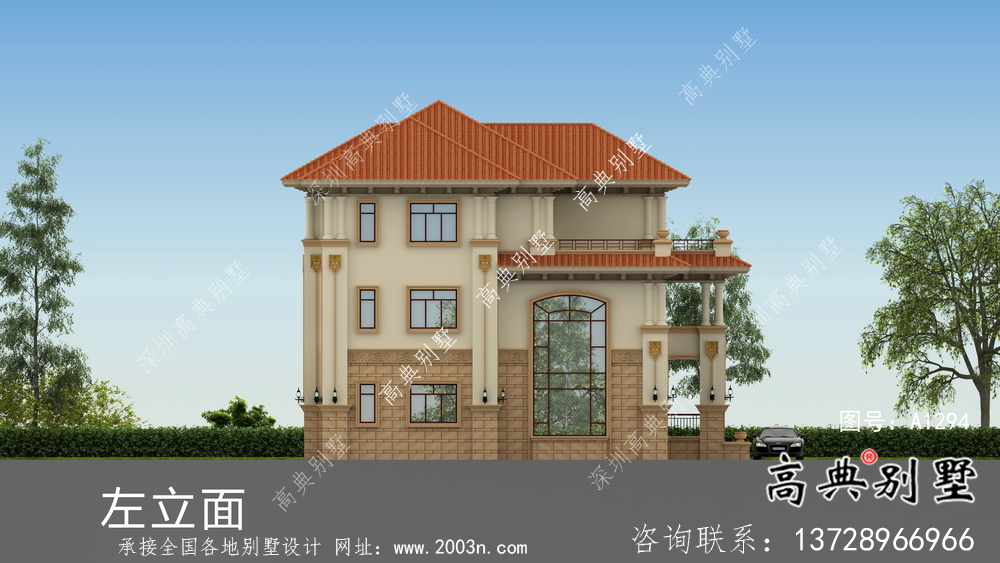 三層別致豪華意大利風(fēng)格農(nóng)村房屋設(shè)計(jì)圖