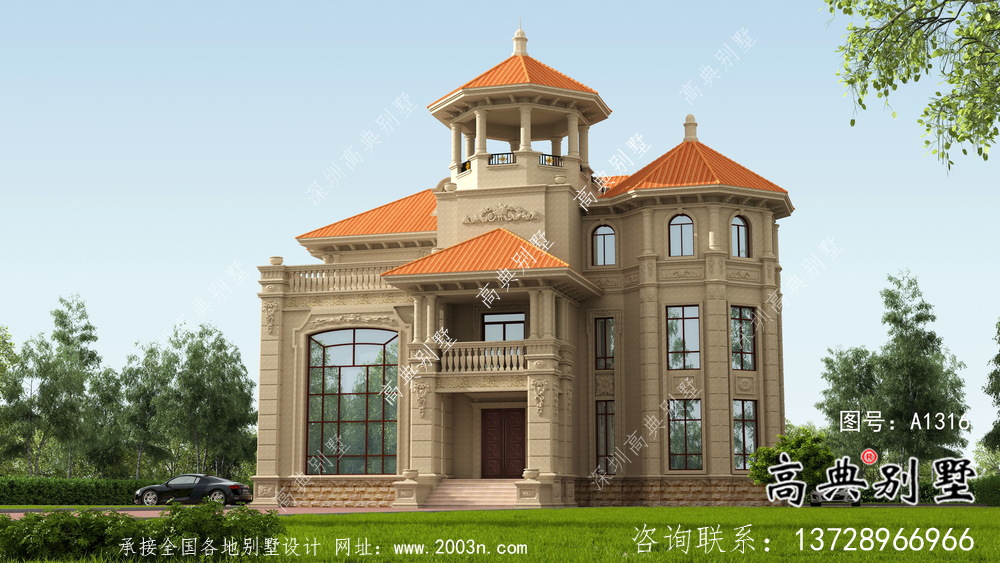 精致三層歐式風格農村別墅圖紙