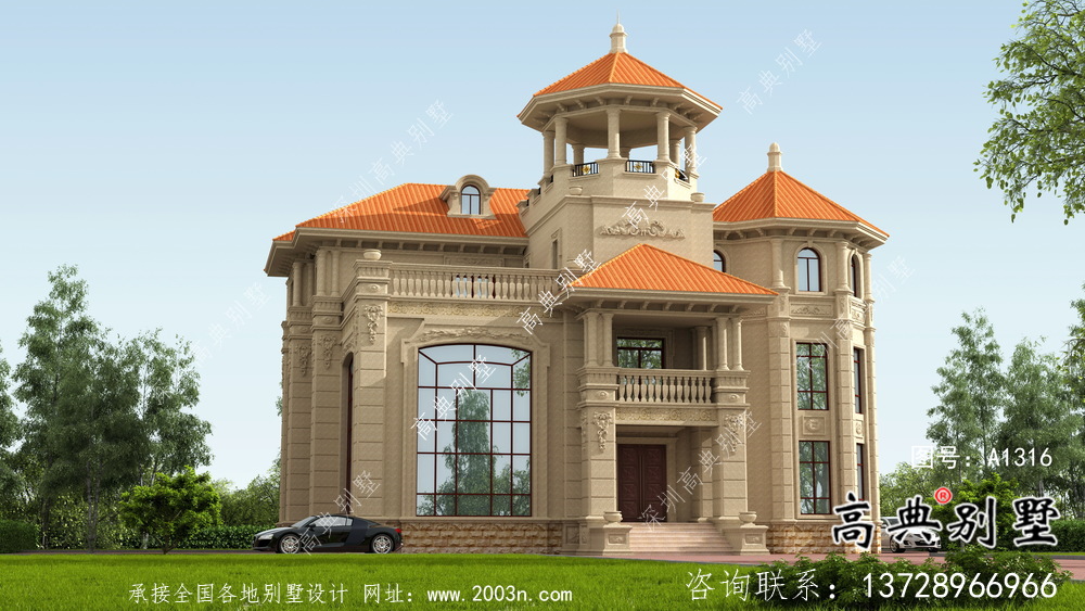 精致三層歐式風格農村別墅圖紙
