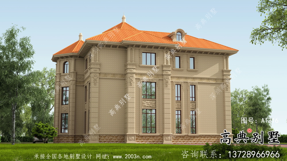 精致三層歐式風格農村別墅圖紙