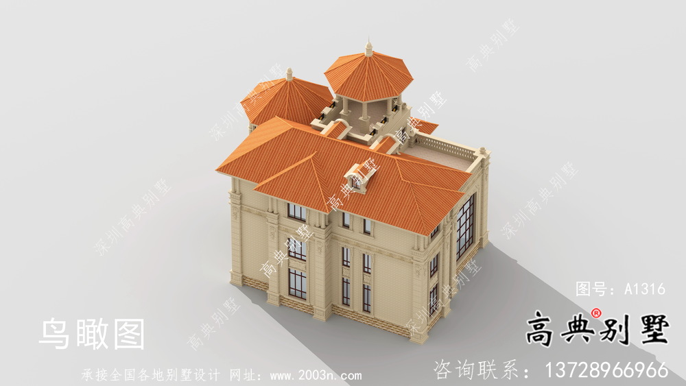 精致三層歐式風格農村別墅圖紙