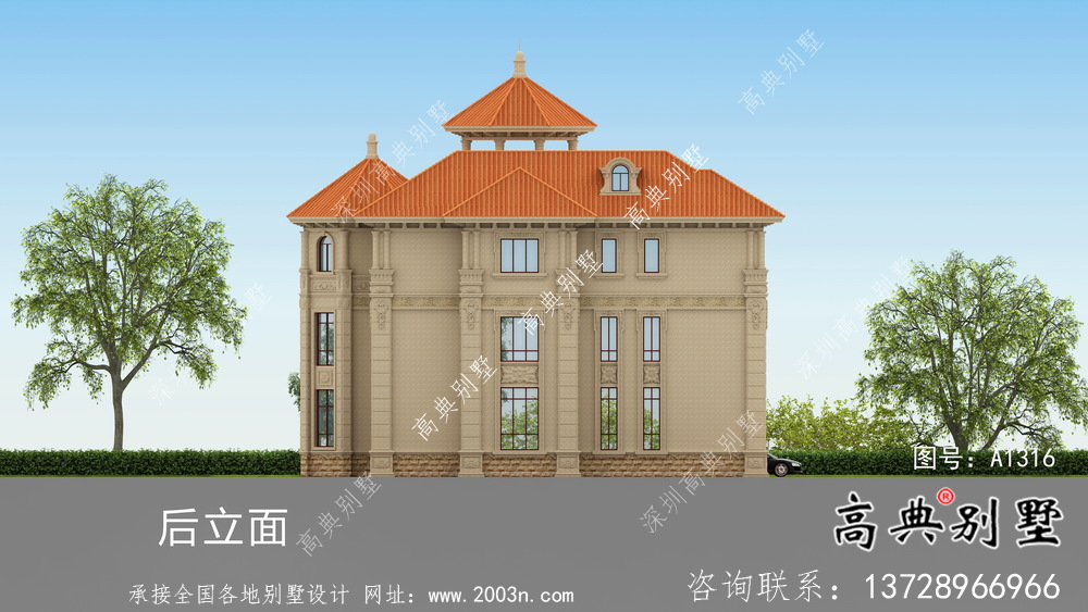 精致三層歐式風格農村別墅圖紙