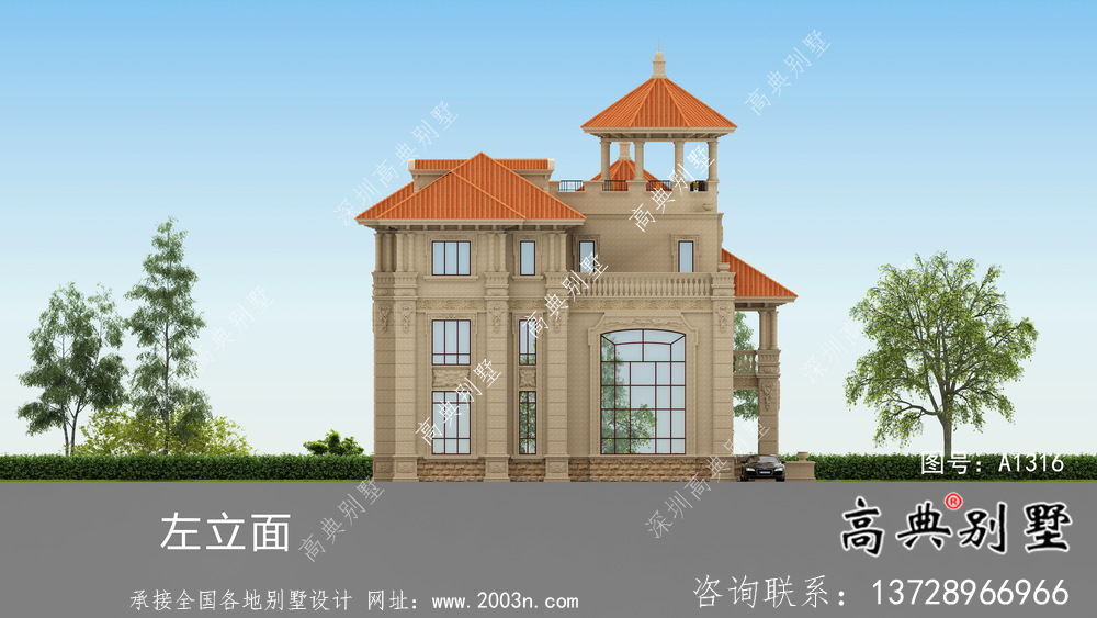 精致三層歐式風格農村別墅圖紙
