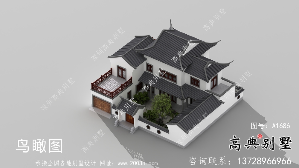 自建中式二層蘇式園林別墅設(shè)計圖紙