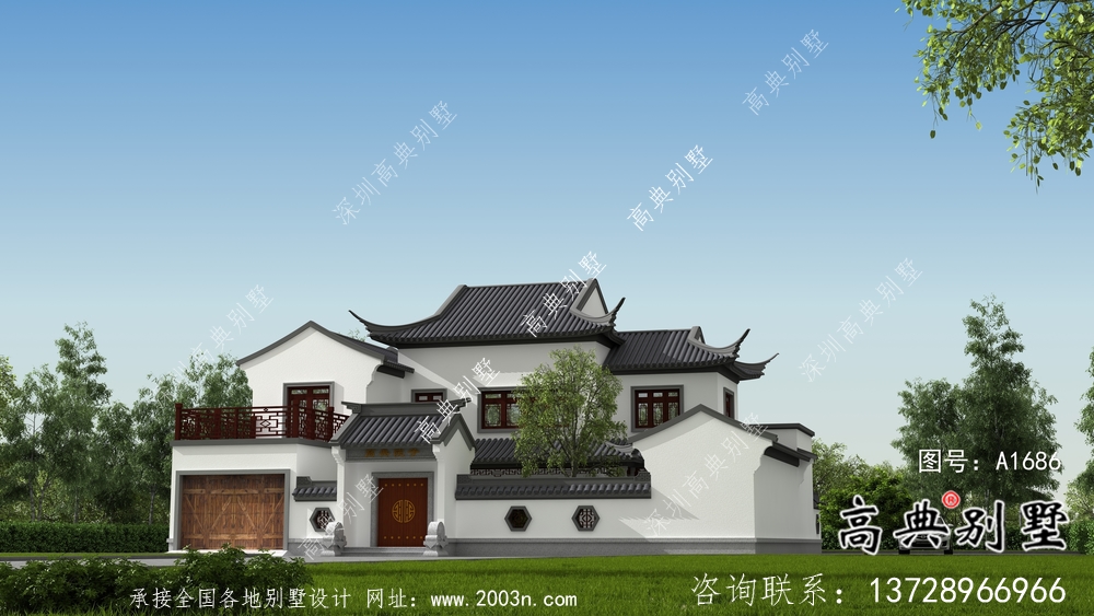 自建中式二層蘇式園林別墅設(shè)計圖紙