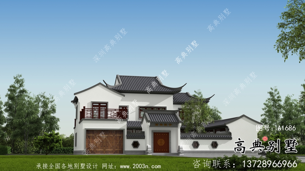 自建中式二層蘇式園林別墅設(shè)計圖紙