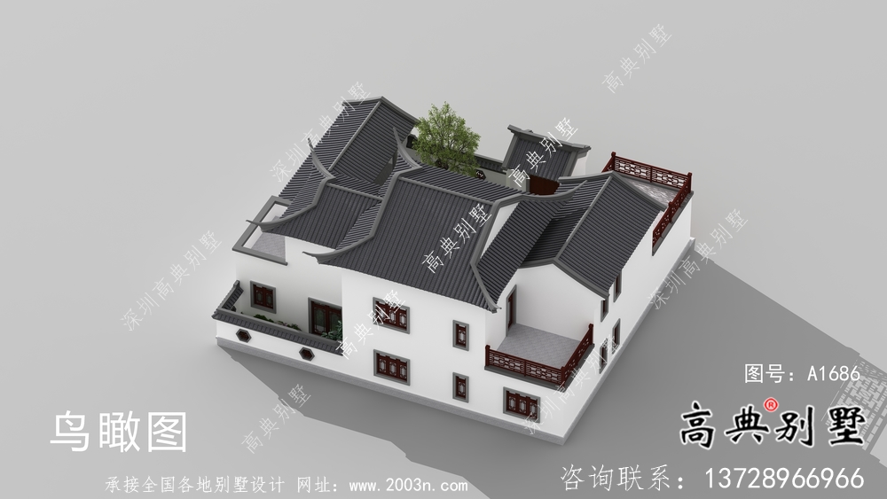 自建中式二層蘇式園林別墅設(shè)計圖紙