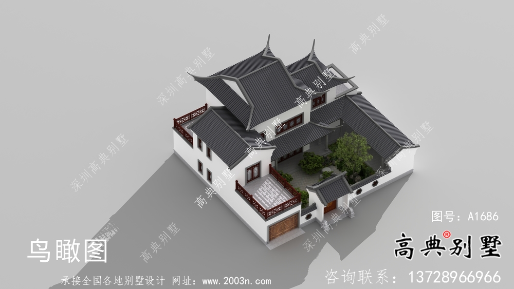 自建中式二層蘇式園林別墅設(shè)計圖紙