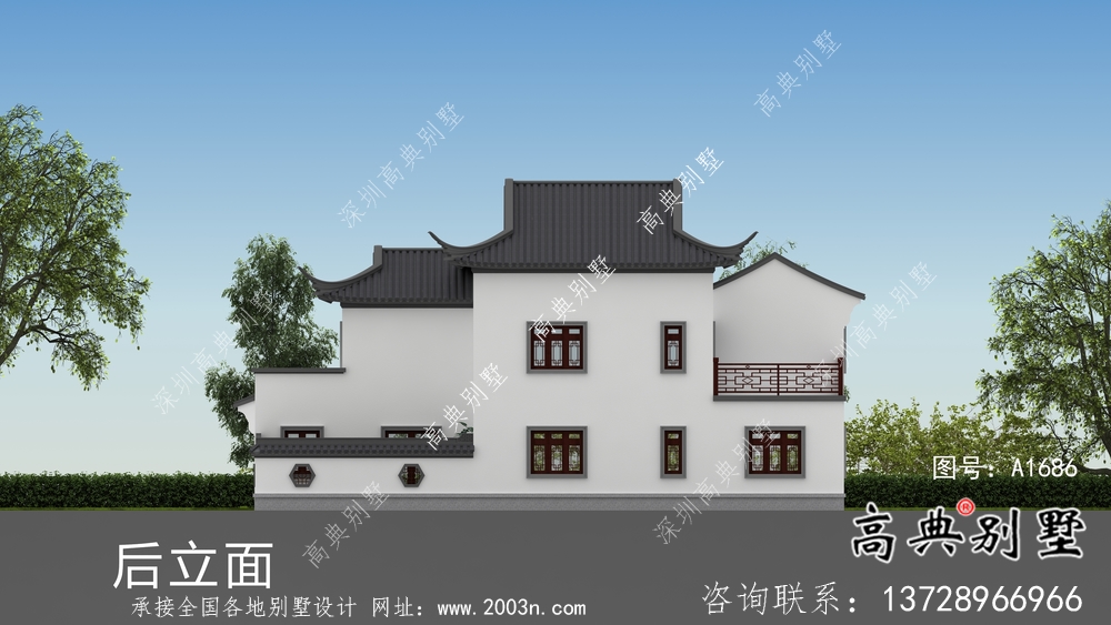 自建中式二層蘇式園林別墅設(shè)計圖紙