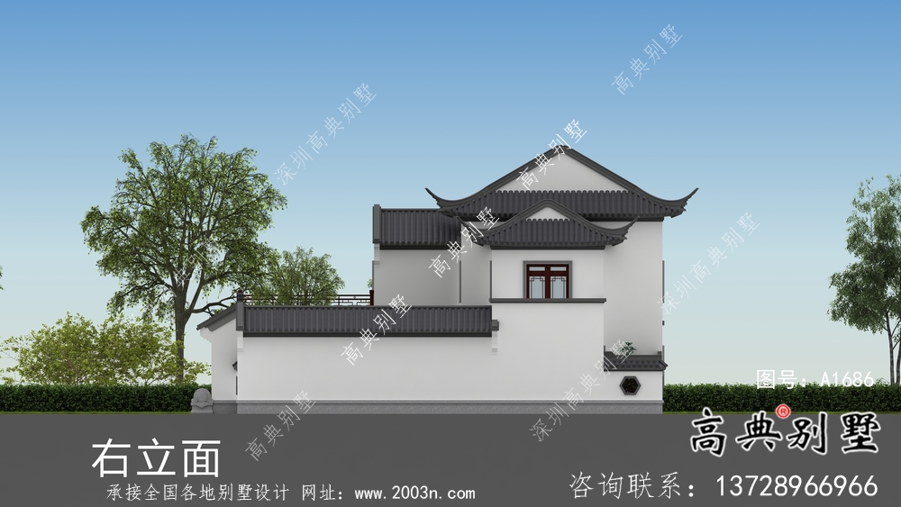 自建中式二層蘇式園林別墅設(shè)計圖紙