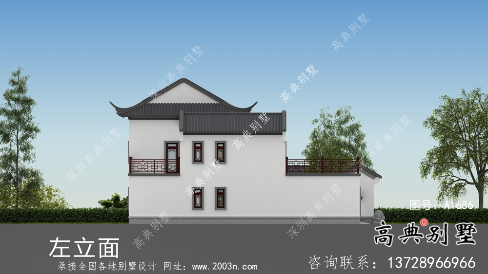 自建中式二層蘇式園林別墅設(shè)計圖紙