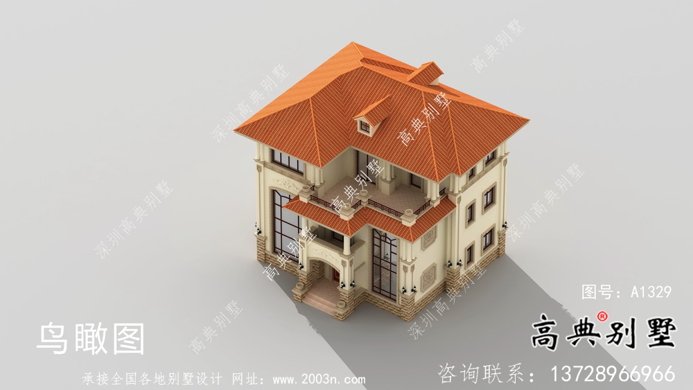 三層舒適明亮高低錯(cuò)落型歐式風(fēng)格別墅設(shè)計(jì)方案
