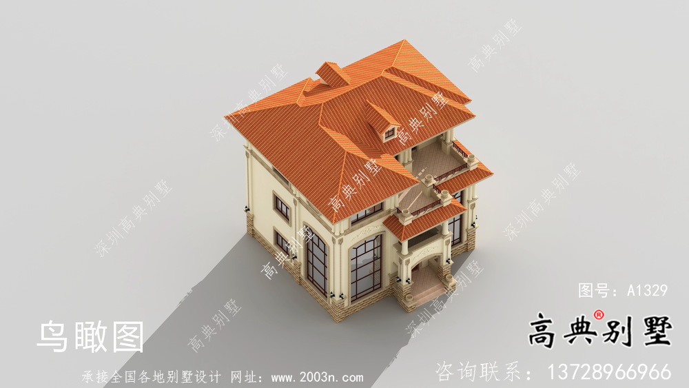 三層舒適明亮高低錯(cuò)落型歐式風(fēng)格別墅設(shè)計(jì)方案