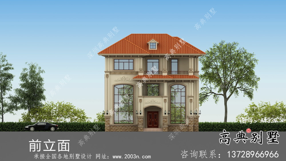 三層舒適明亮高低錯(cuò)落型歐式風(fēng)格別墅設(shè)計(jì)方案