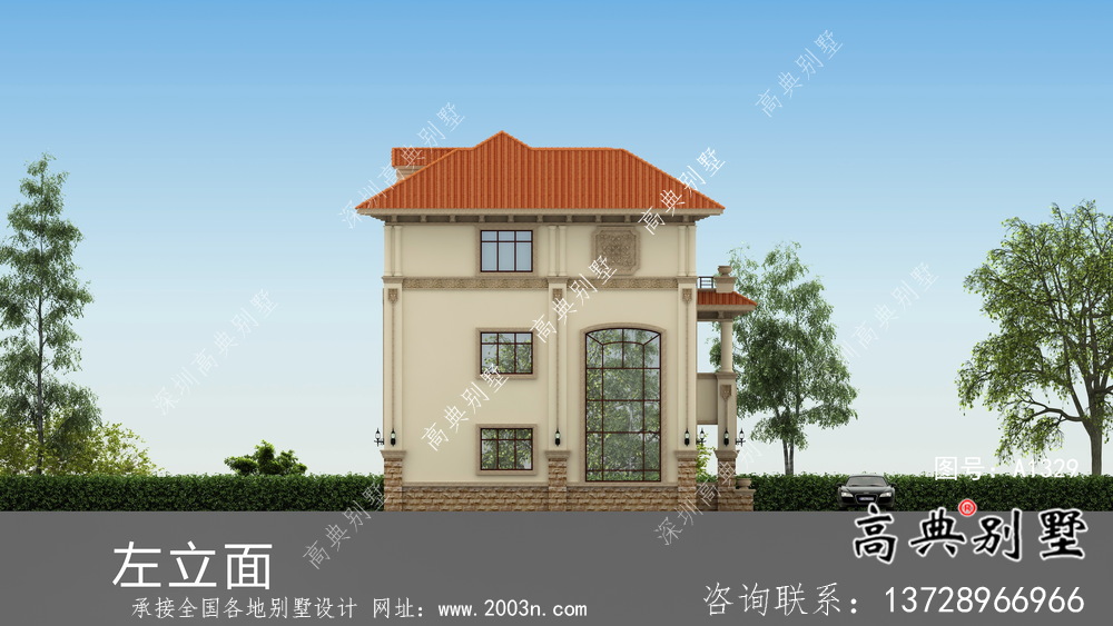 三層舒適明亮高低錯(cuò)落型歐式風(fēng)格別墅設(shè)計(jì)方案