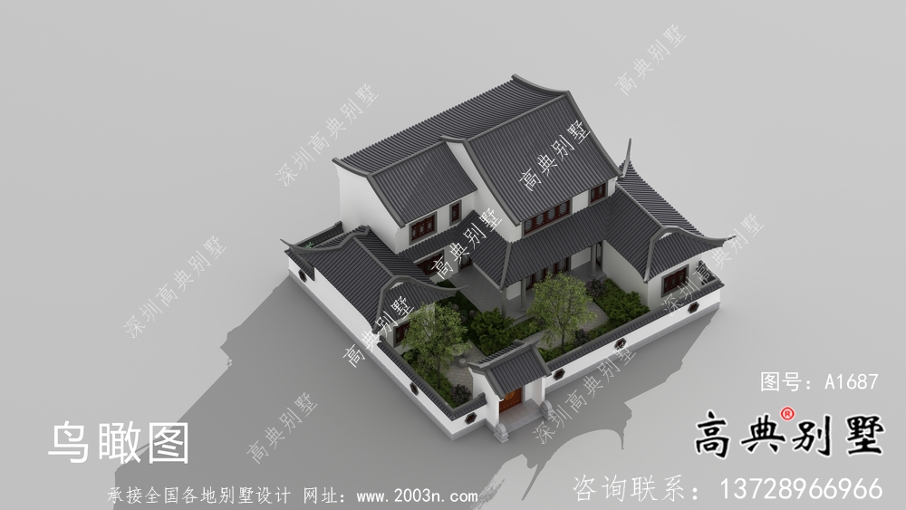 二層新中式庭院別墅設(shè)計(jì)圖紙