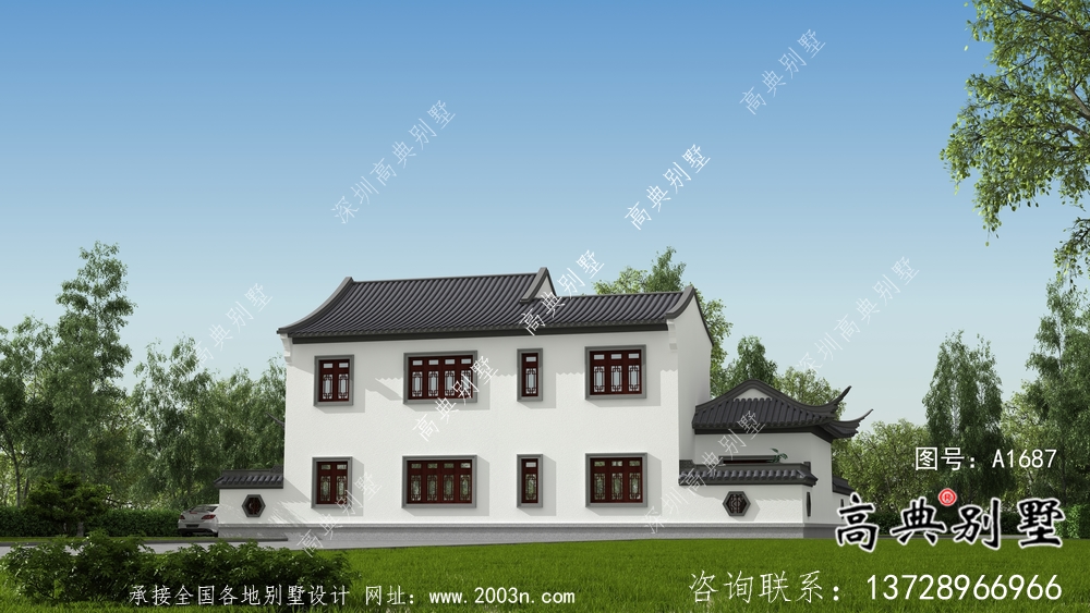 二層新中式庭院別墅設(shè)計(jì)圖紙
