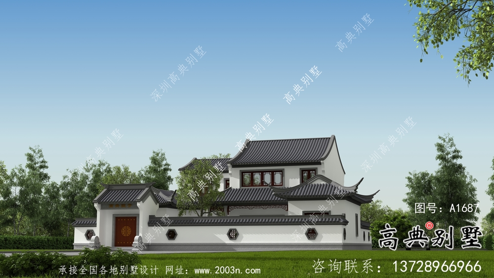二層新中式庭院別墅設(shè)計(jì)圖紙