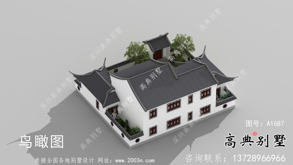 二層新中式庭院別墅設(shè)計(jì)圖紙
