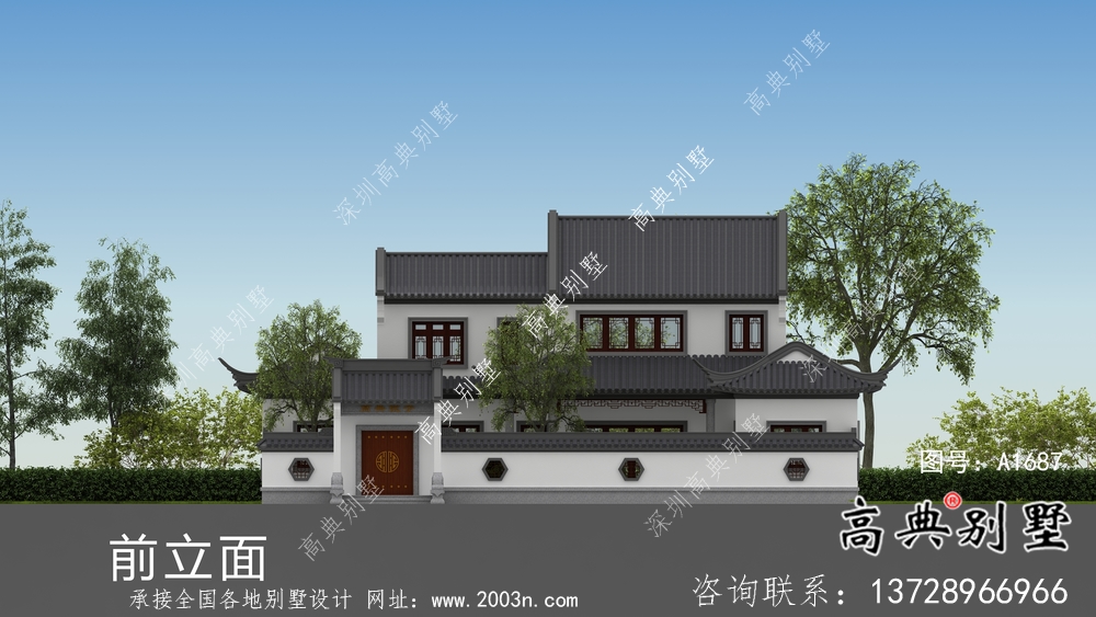 二層新中式庭院別墅設(shè)計(jì)圖紙