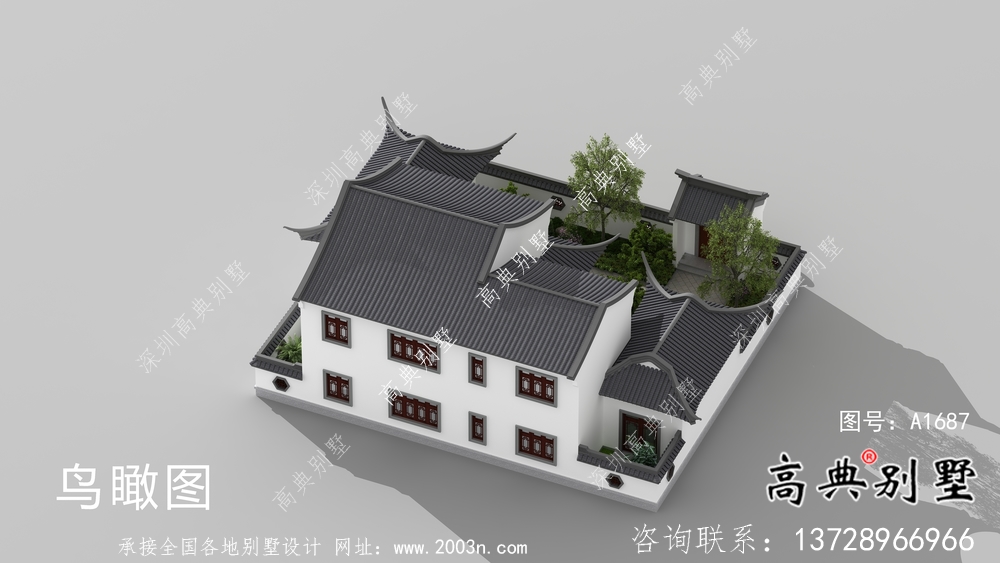 二層新中式庭院別墅設(shè)計(jì)圖紙
