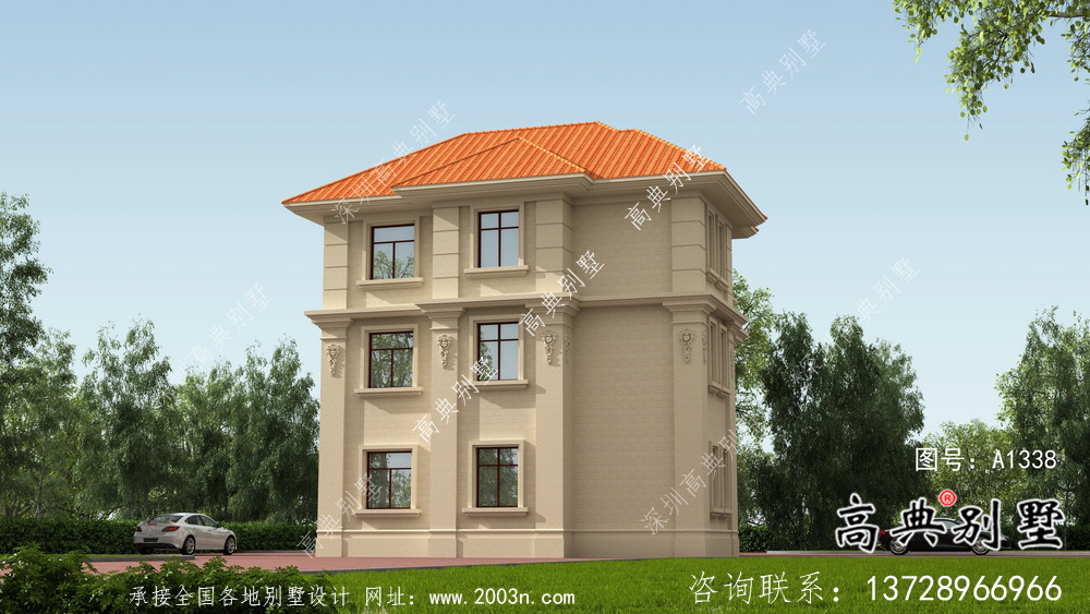 簡潔大方三層復(fù)式別墅戶型設(shè)計圖紙
