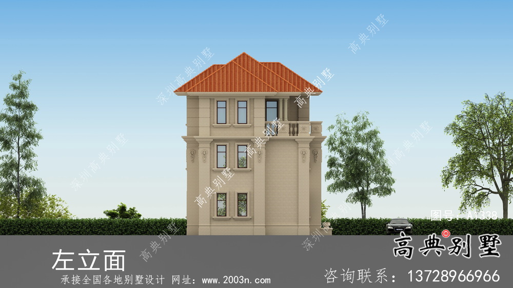 簡潔大方三層復(fù)式別墅戶型設(shè)計圖紙