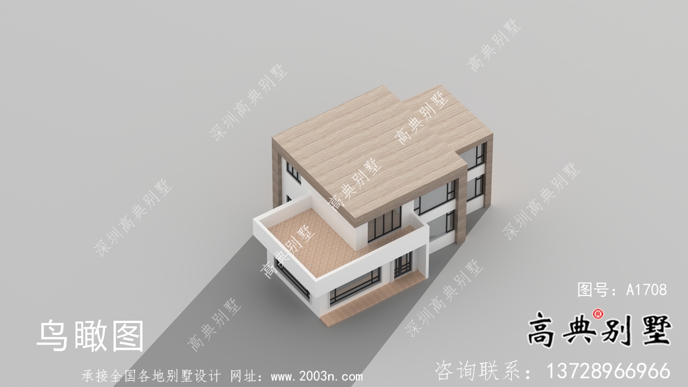 現(xiàn)代二層自建平屋頂別墅設(shè)計圖紙