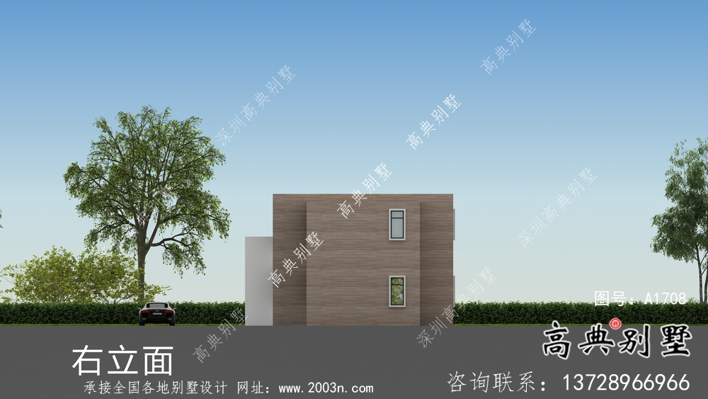 現(xiàn)代二層自建平屋頂別墅設(shè)計圖紙