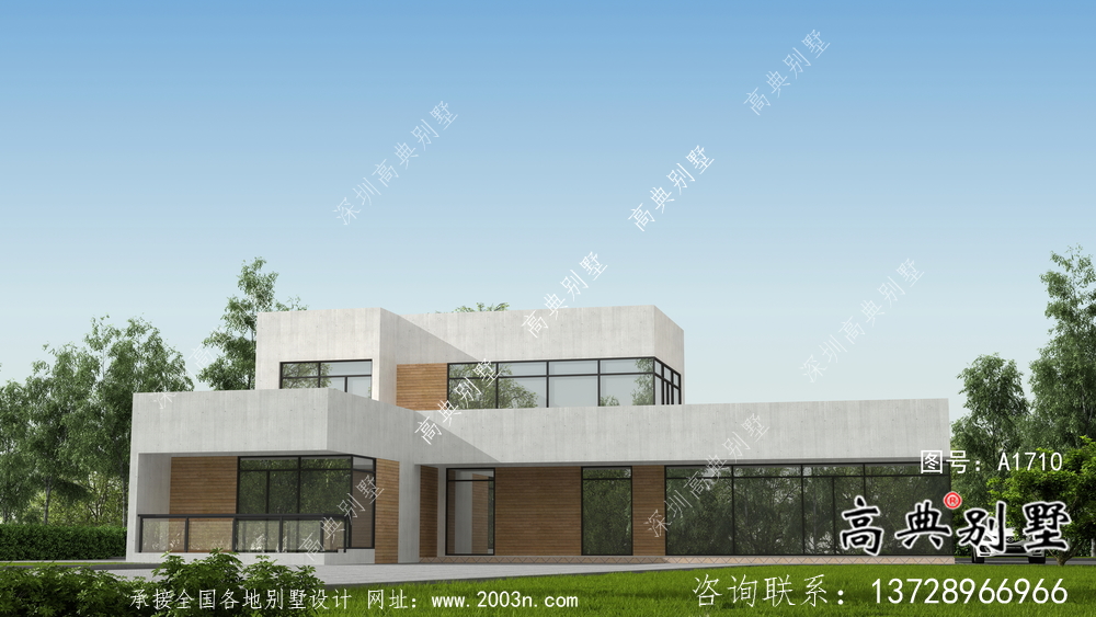 現(xiàn)代二層自建別墅外觀設(shè)計(jì)效果圖