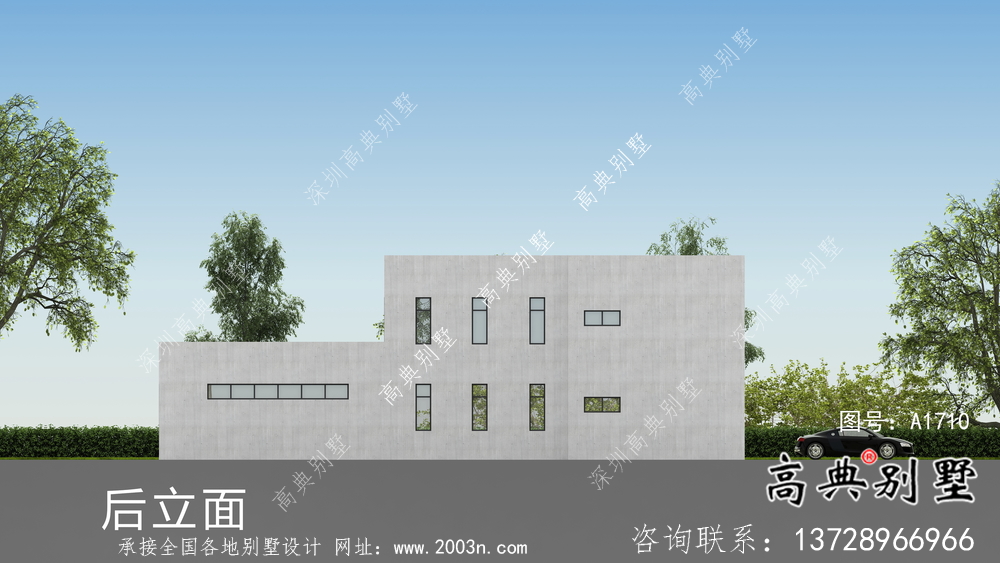 現(xiàn)代二層自建別墅外觀設(shè)計(jì)效果圖