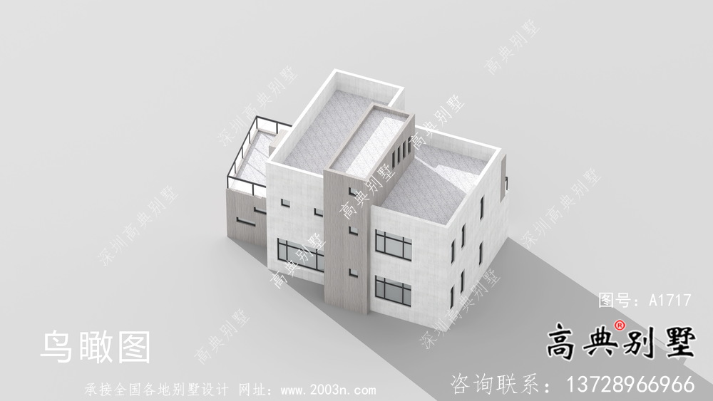 現(xiàn)代平頂二層別墅設(shè)計圖紙及效果圖