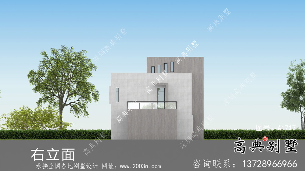現(xiàn)代平頂二層別墅設(shè)計圖紙及效果圖