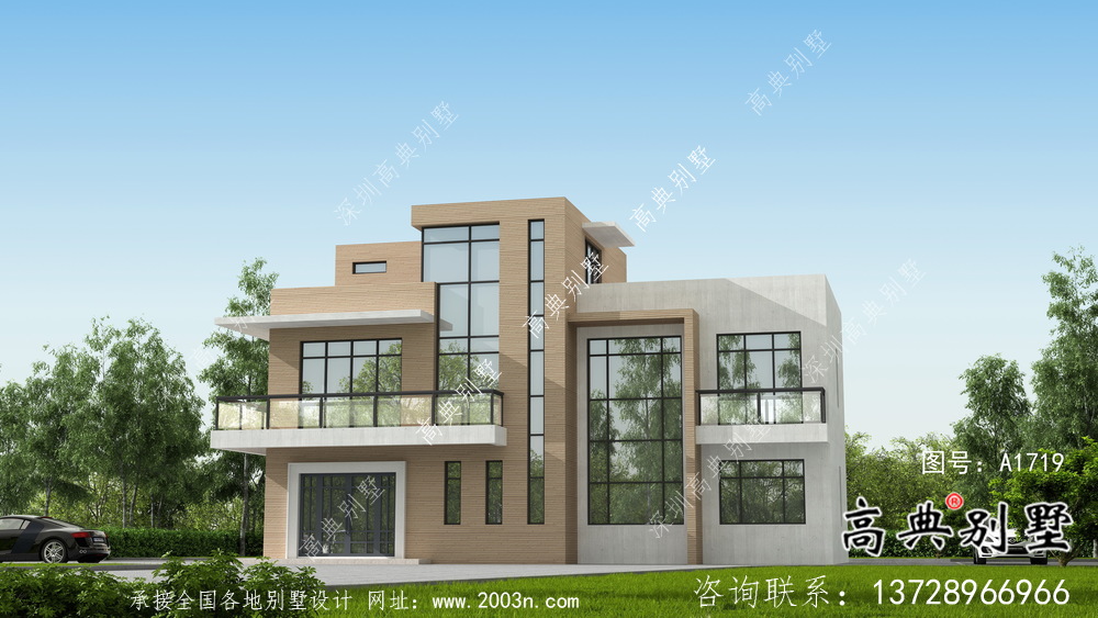 現(xiàn)代簡約式風格二層別墅設(shè)計圖紙