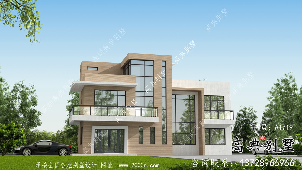 現(xiàn)代簡約式風格二層別墅設(shè)計圖紙