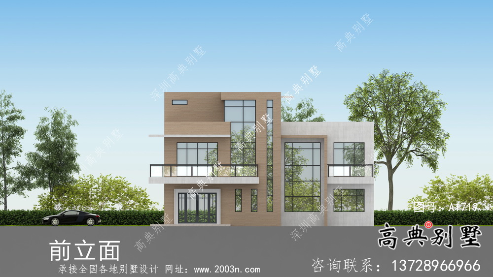 現(xiàn)代簡約式風格二層別墅設(shè)計圖紙