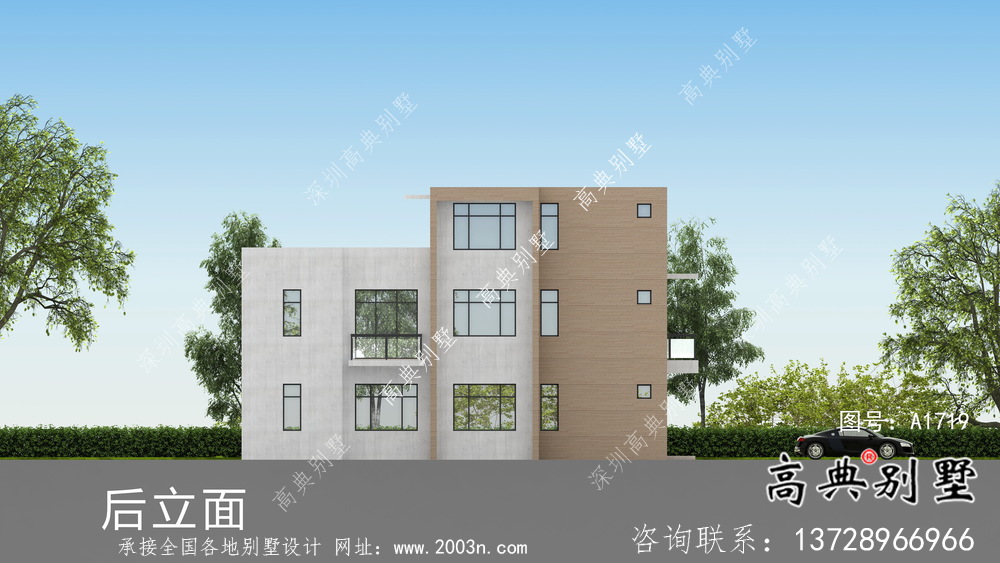 現(xiàn)代簡約式風格二層別墅設(shè)計圖紙