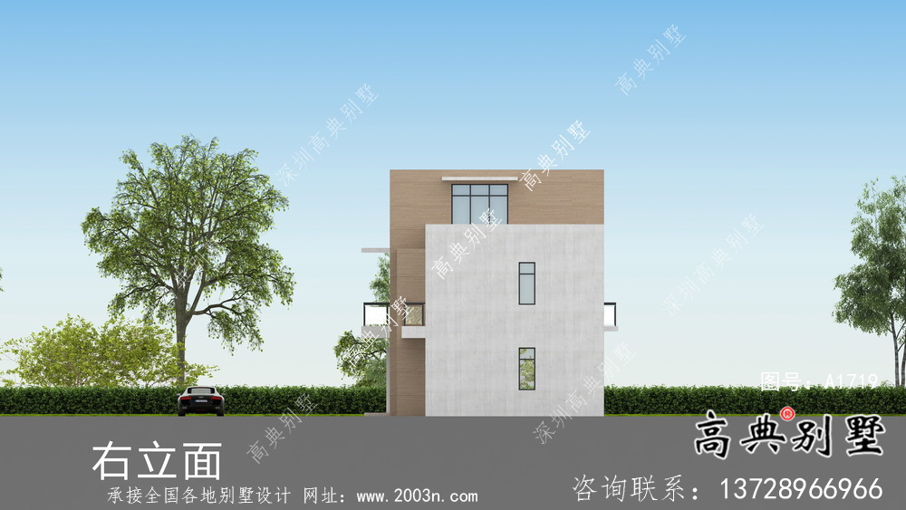 現(xiàn)代簡約式風格二層別墅設(shè)計圖紙