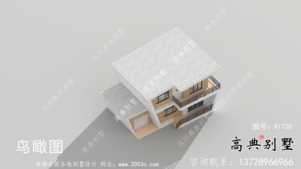 整套二層現代簡約農村別墅設計圖紙
