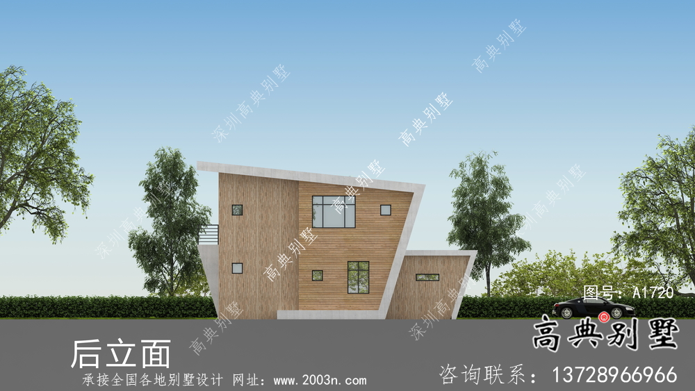 整套二層現代簡約農村別墅設計圖紙