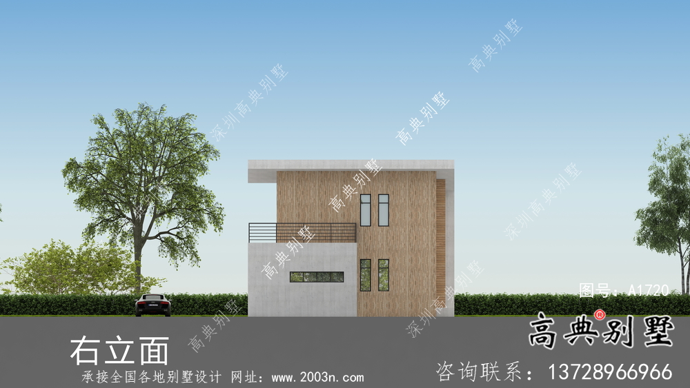整套二層現代簡約農村別墅設計圖紙