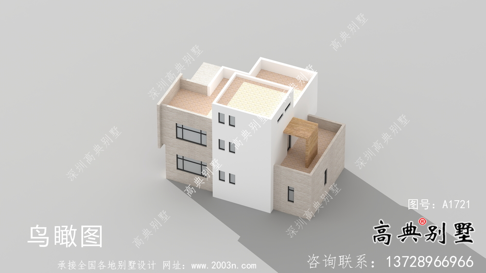 農(nóng)村二層現(xiàn)代別墅外觀設(shè)計效果圖