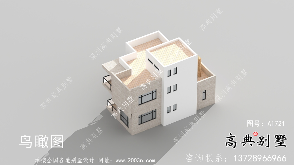 農(nóng)村二層現(xiàn)代別墅外觀設(shè)計效果圖