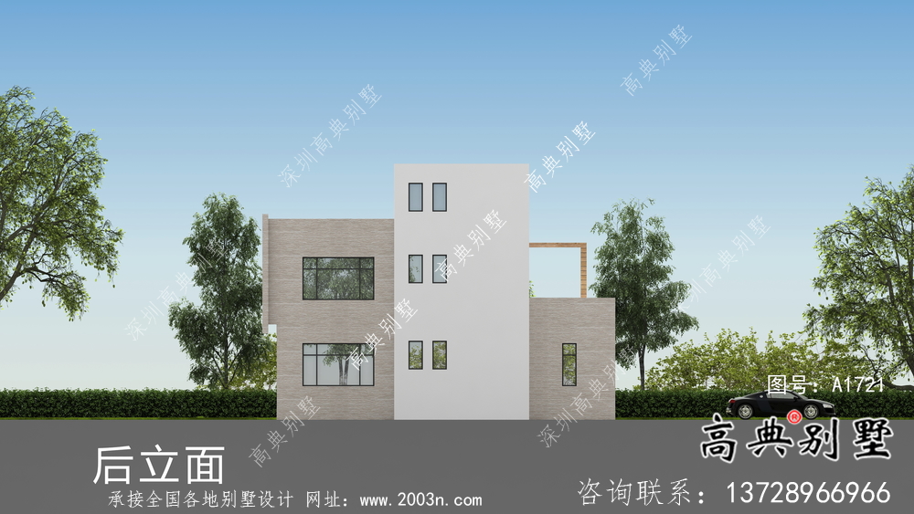 農(nóng)村二層現(xiàn)代別墅外觀設(shè)計效果圖