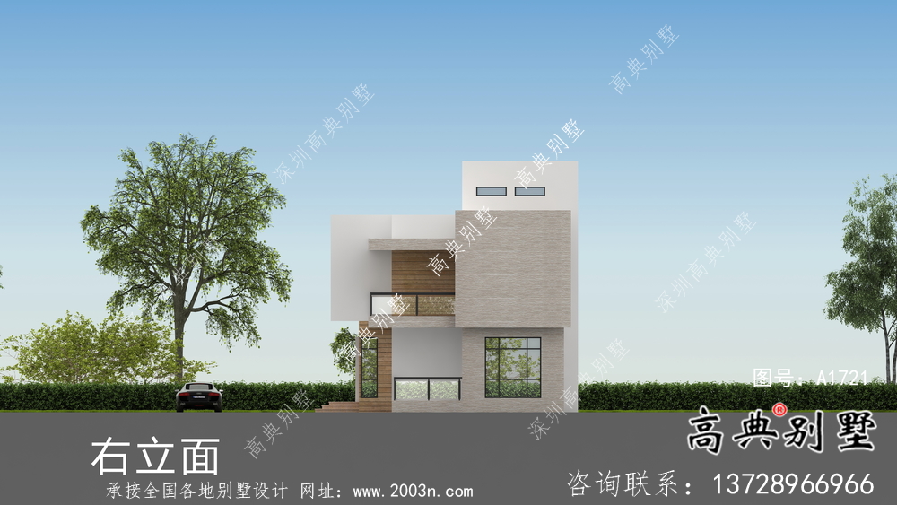 農(nóng)村二層現(xiàn)代別墅外觀設(shè)計效果圖