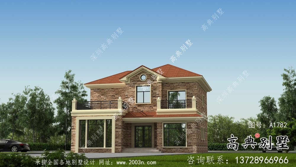 農(nóng)村兩層歐式小別墅設(shè)計(jì)圖紙及效果圖