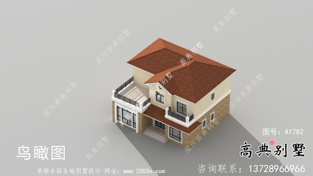 農(nóng)村兩層歐式小別墅設(shè)計(jì)圖紙及效果圖