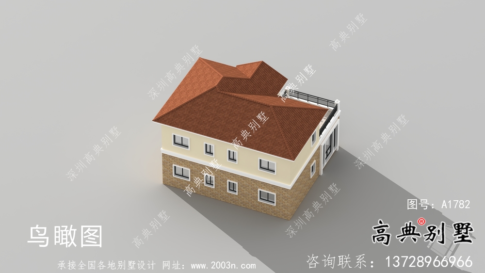 農(nóng)村兩層歐式小別墅設(shè)計(jì)圖紙及效果圖