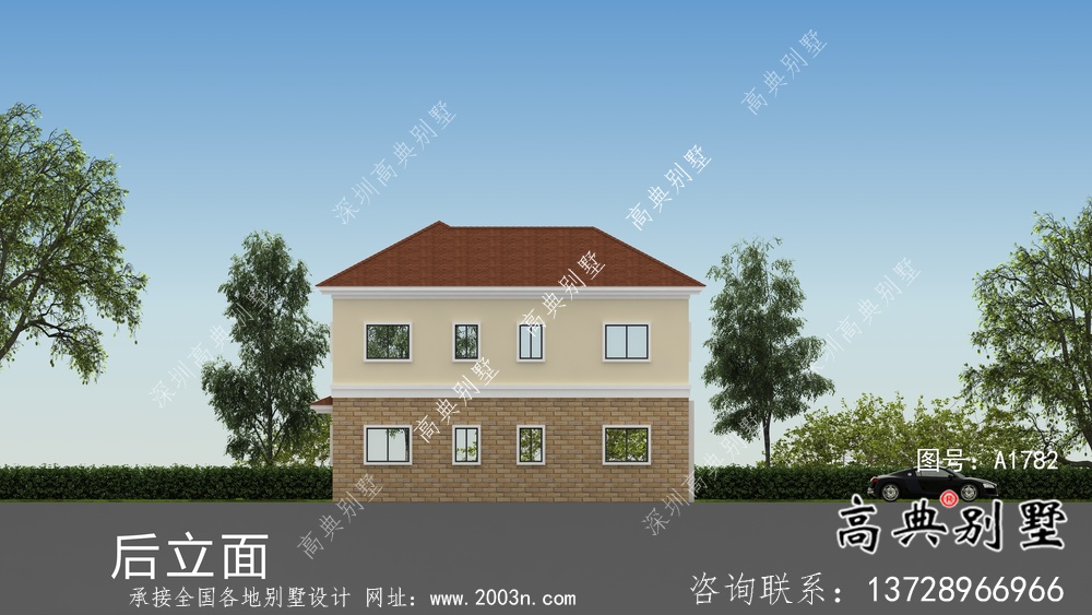 農(nóng)村兩層歐式小別墅設(shè)計(jì)圖紙及效果圖