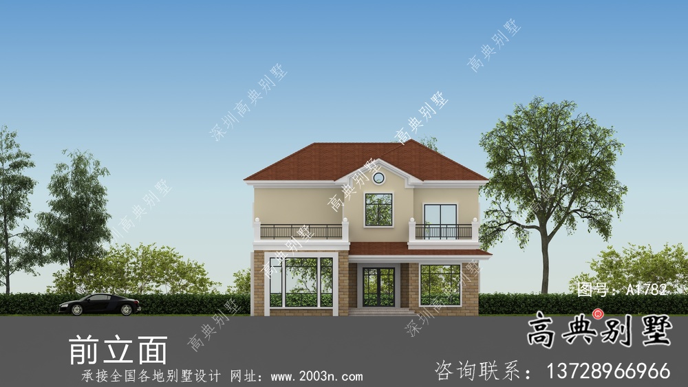 農(nóng)村兩層歐式小別墅設(shè)計(jì)圖紙及效果圖